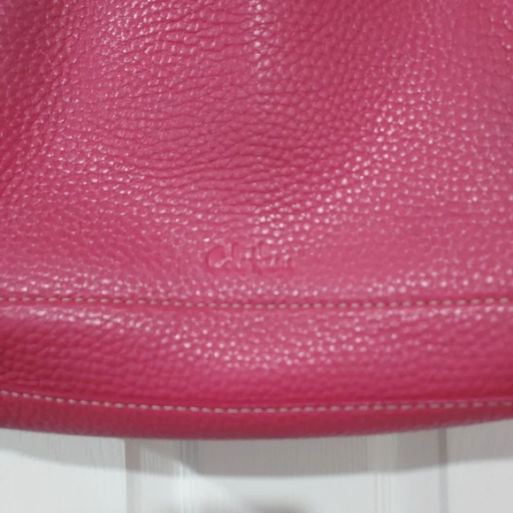 Cole Hann Raleigh Raspberry Pink Soft Pebbled Leather Shoulder Bag - Picture 7 of 13